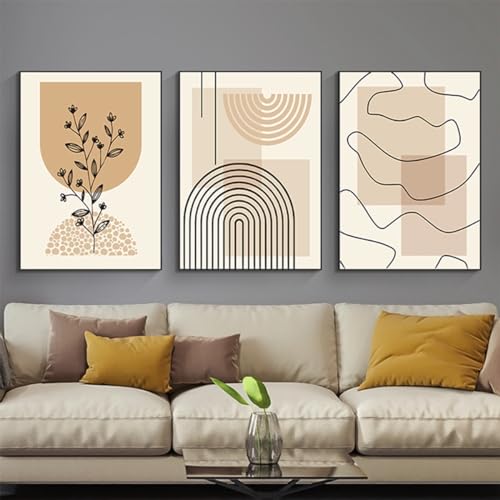 DLKAJFK Abstrakter Kunstplakate Geometrische Wanddekoration,Moderne Minimalistische Leinwandposter Wandkunst - Kein Rahmen (Poster-01,3Pcs-60x90cm) von DLKAJFK