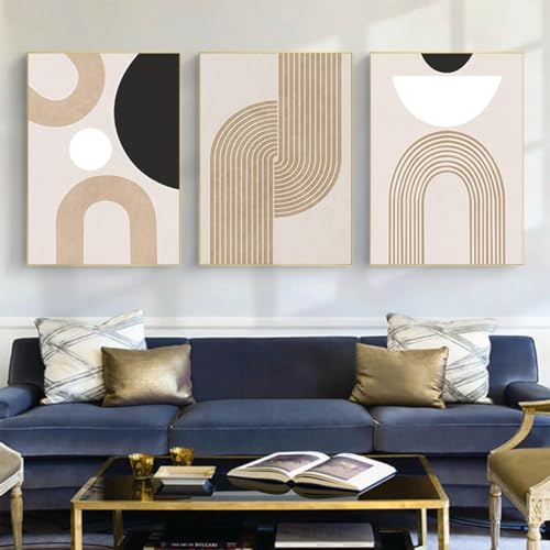 DLKAJFK Abstrakter Kunstplakate Geometrische Wanddekoration,Moderne Minimalistische Leinwandposter Wandkunst - Kein Rahmen (Poster-02,3Pcs-50x70cm) von DLKAJFK