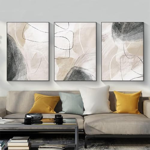 DLKAJFK Abstrakter Kunstplakate Geometrische Wanddekoration,Moderne Minimalistische Leinwandposter Wandkunst - Kein Rahmen (Poster-06,3Pcs-30x40cm) von DLKAJFK