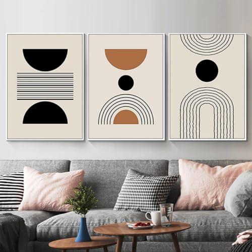 DLKAJFK Abstrakter Kunstplakate Geometrische Wanddekoration,Moderne Minimalistische Leinwandposter Wandkunst - Kein Rahmen (Poster-08,3Pcs-40x60cm) von DLKAJFK