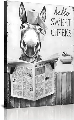 DLKAJFK Schottische Hochland Kuh Wandkunst Tierkunst Wandbild Leinwandbild Lustige Zeitungstier Poster, Badezimmer Toiletten Poster,Rahmenlos (Poster-12,1Pcs-40x60cm) von DLKAJFK