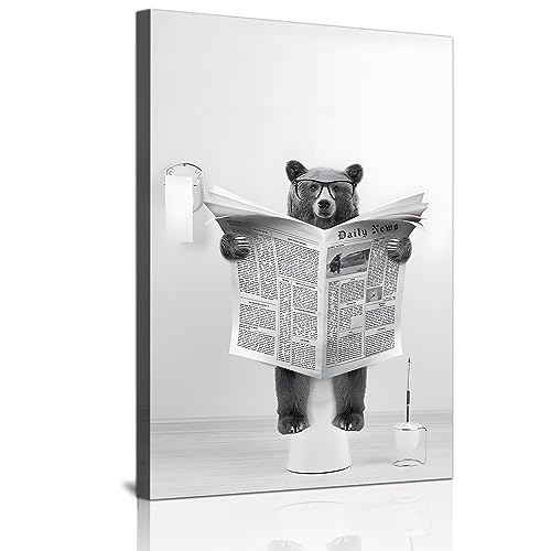 DLKAJFK Zeitung Hochlandrinder Löwe Bär Kaninchen Faultier Affe Schwarz und Weiß Wandkunst Leinwand Badezimmer Dekorative Wandmalerei,Rahmenlos(Bär,20x30cm) DLKAJFK Zeitung Hochlandrinder Löwe Bär Kaninchen Faultier Affe Schwarz und Weiß Wandkunst Leinwand Badezimmer Dekorative Wandmalerei,Rahmenlos(Bär,20x30cm) von DLKAJFK
