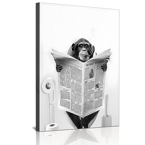 DLKAJFK Zeitung Hochlandrinder Löwe Bär Kaninchen Faultier Affe Schwarz und Weiß Wandkunst Leinwand Badezimmer Dekorative Wandmalerei,Rahmenlos(Affe,50x70cm) DLKAJFK Zeitung Hochlandrinder Löwe Bär Kaninchen Faultier Affe Schwarz und Weiß Wandkunst Leinwand Badezimmer Dekorative Wandmalerei,Rahmenlos(Affe,50x70cm) von DLKAJFK