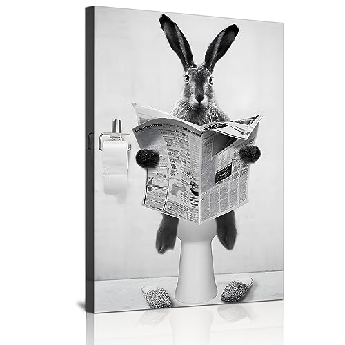 DLKAJFK Zeitung Hochlandrinder Löwe Bär Kaninchen Faultier Affe Schwarz und Weiß Wandkunst Leinwand Badezimmer Dekorative Wandmalerei,Rahmenlos(Kaninchen,50x70cm) DLKAJFK Zeitung Hochlandrinder Löwe Bär Kaninchen Faultier Affe Schwarz und Weiß Wandkunst Leinwand Badezimmer Dekorative Wandmalerei,Rahmenlos(Kaninchen,50x70cm) von DLKAJFK