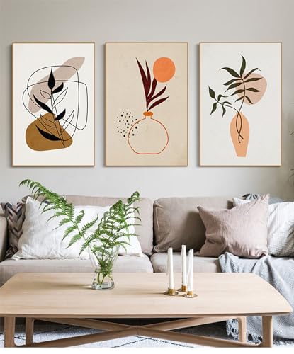 Moderne Abstrakt Kunst Wandbilder Bohemian Poster Set Aesthetic Pflanze Bilder Boho Deko Bilder,Ohne Rahmen (Poster-11,3Pcs-20x30cm) von DLKAJFK