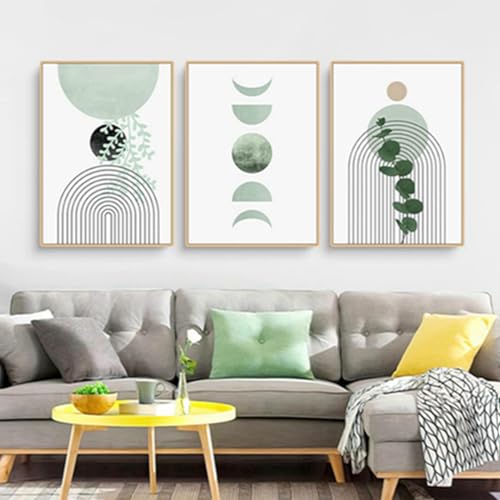 Moderne Aesthetic Pflanze Bilder Boho Deko Bilder,Abstrakt Kunst Wandbilder Bohemian Poster Set,Ohne Rahmen (Poster-01,3Pcs-40x60cm) von DLKAJFK