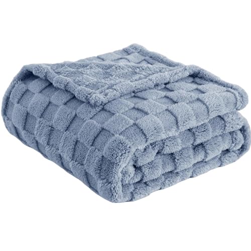 DLKJCX Gewichtsdecke Sherpa, weiche, warme Gewichtsdecke aus Plüsch für Erwachsene im Winter und Herbst, für Bett, Couch, Sofa, maschinenwaschbar(Blue,70X100CM) von DLKJCX