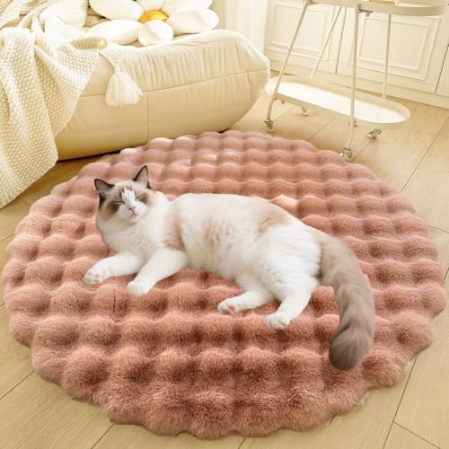 DLLDLGG Deluxe-Hundebett aus Plüsch, Waschbare, Weiche, Zottelige, Runde Katzenschlafmatte, Katzenbedarf für Haustiere, rutschfeste Teppiche für Wohnzimmer und Schlafzimmer DLLDLGG Deluxe-Hundebett aus Plüsch, Waschbare, Weiche, Zottelige, Runde Katzenschlafmatte, Katzenbedarf für Haustiere, rutschfeste Teppiche für Wohnzimmer und Schlafzimmer von DLLDLGG