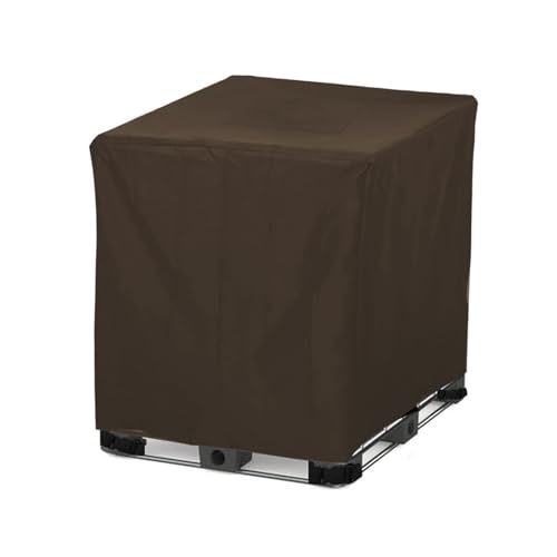 DLLDLGG IBC-Behälterabdeckung, 210d Oxford IBC-Wassertank-Schutzabdeckung mit Schnalle und Kordelzug für Gartenwassertanks Im Freien(Brown,120 * 100 * 116cm) von DLLDLGG