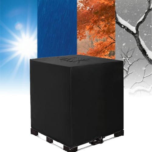IBC-Abdeckung für 275-Gallonen-Regenwassertank, 1000-Liter-Allwetter-Abdeckung für Garten-IBC-Container, Strapazierfähiges Oxford-Gewebe, Langlebig und Wasserdicht von DLLDLGG