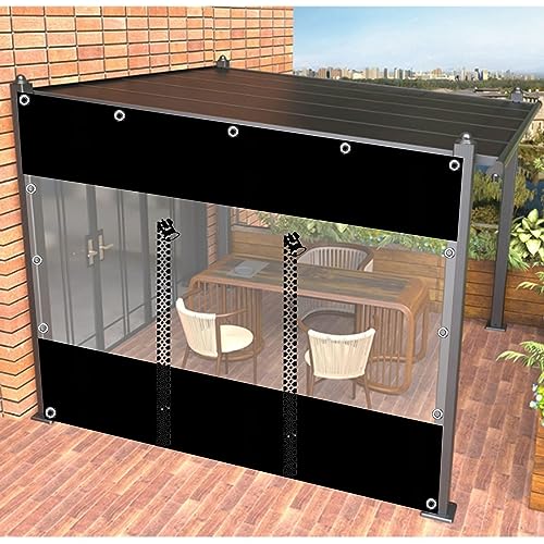 DLLY Gazebo Transparent Plane Seitenwände Mit Reißverschluss, Durchsichtige Außen Plane Vorhänge Mit Ösen, Schwerlast wasserdichte Abdeckplane Für Pergola Patio Porch Garage,LxH-2.3x2.2m/7.5 * 7.2ft von DLLY