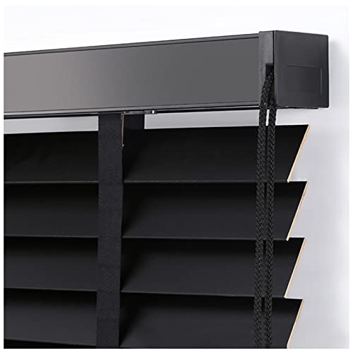 DLLY Holzjalousien Für Fenster, Schwarze Jalousette, Horizontale Holzjalousien Mit 5cm/2in-lamellen, Verdunkelungs Fensterrollos, Anpassbar,70x80cm/28 * 31in von DLLY