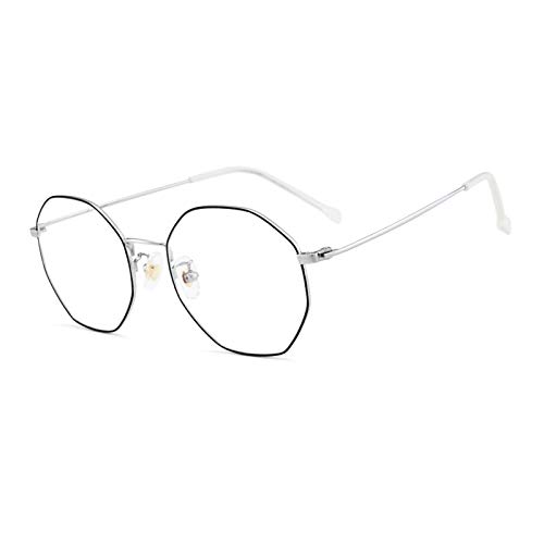 DLLY Lesebrille,Anti-Blau-Licht,Polygonales,Für Männer,Frauen,Ältere Menschen Mit Presbyopie Zum Lesen Von Zeitungen,Fernsehen,Ultraleichte,Bequeme Brillen Gegen Ermüdung,Black Silver,+1.00 von DLLY