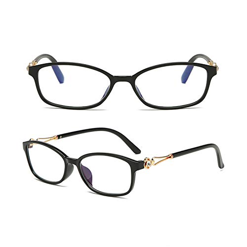 DLLY Lesebrille,Mit Metallscharnieren,Modedesign,Anti-Blau-Licht,Damit Frauen Zeitschriften Lesen,Fernsehen,Computer,Mobiltelefone,Elegante,Ermüdungsfreie,Langlebige Brillen,Schwarz,+1.50 von DLLY