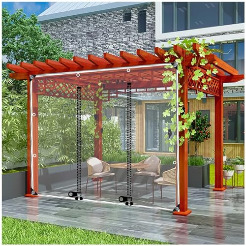 DLLY Transparente Pavillon-Zelt, Wasserdichte Planen-Seitenwände, PVC-Material, Weiß, 3.8m x 2.5m, Klassischer Stil, Metallrahmen, Wasserfest, Mit Reißverschluss, Zusammenbau Erfordert von DLLY