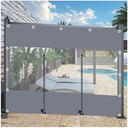 wasserdichte Plane, Transparente Planenvorhänge Außen, Durchsichtige Pavillon-seitenwände Mit PVC-Plane Und Reißverschluss, Pergola-carport-Balkon-planenabdeckung, 0,3mm,LxH-3.2x2.5m/10.5 * 8.2ft von DLLY