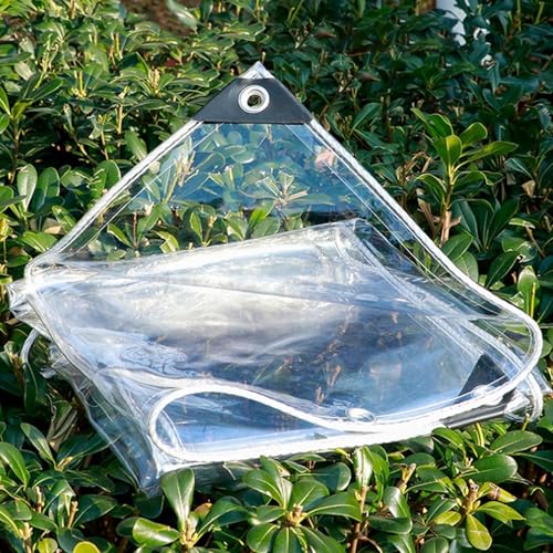 Plane Transparent mit ösen 420 G/M² 0.35mm Abdeckplane Wasserdicht Abdeckplane Durchsichtig Seitenteile Pavillon Plane, für Draußen Zelt Klarsichtplane Planen Garten(1x5m) von DLMSDG