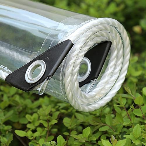 Transparente Plane mit ösen, 0.5mm PVC wasserdichte Plane, Vordächer Klare Kunststoffplane für Pavillon Gartenmöbel Terrassen Balkon(2x3m) von DLMSDG