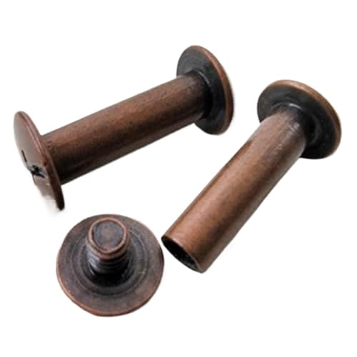 DLNTXFDG 1 Sätze/20 Sätze D5 (m4) Länge 4 mm bis 50 mm Metallschrauben Nägel Bolzen Schnappnieten for Fotoalbum-Schraube(Red Bronze Colour,M5X35 10PCS) von DLNTXFDG