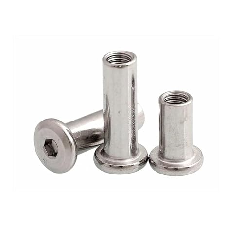 1 Stück/10 Stück M3 M4 M5 M6 M8 M10 304 Edelstahl flacher Innensechskantkopf Allen Nietverbindung Einsatz Hülsenmutter(1pc M6(OD 8mm),80mm) von DLNTXFDG
