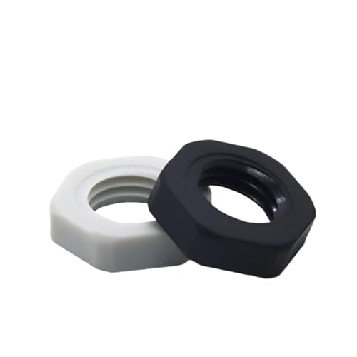 10 Stück/100 Stück M5-M72 Kunststoffmutter Sechskant schwarz weiß Nylonmutter Teilung 1,5 mm/2 mm(10pcs White,M16X1.5) von DLNTXFDG