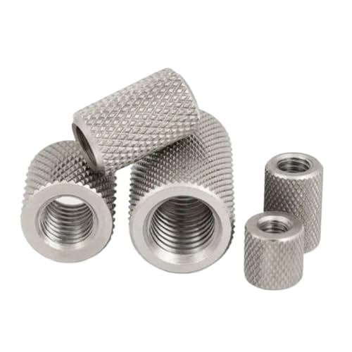 DLNTXFDG 2 Stück - 5 Stück/gerändelte runde Überwurfmutter M3 M4 M5 M6 M8 M10 M12 M14 M16 Edelstahl-Rändelmutter mit Langer Verlängerung(M4x18 2pcs) von DLNTXFDG