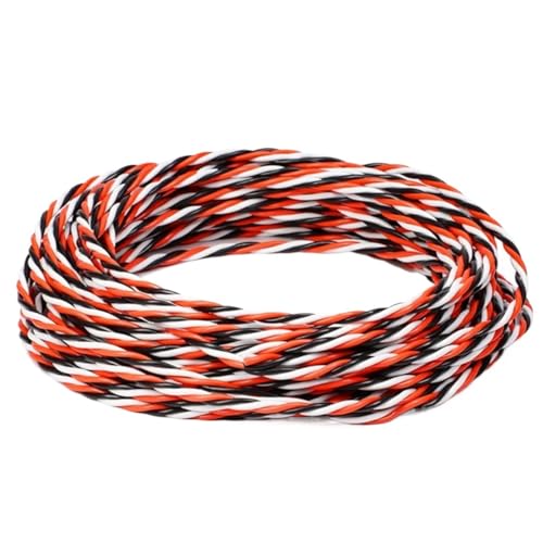 2 meter/5/10 meter 22AWG Twisted Servo Verlängerung Kabel JR Futaba Twisted Wire Kabel for RC Modell Zubehör(Black Red White,5 meters) von DLNTXFDG