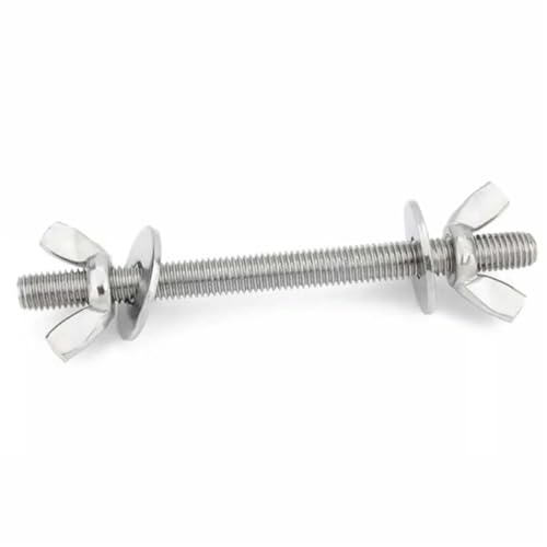 304 Edelstahl Durchdringende Schraube Paar Gewindestange Schmetterling Hand Verdreht Mutter Set(5set M3X110) von DLNTXFDG