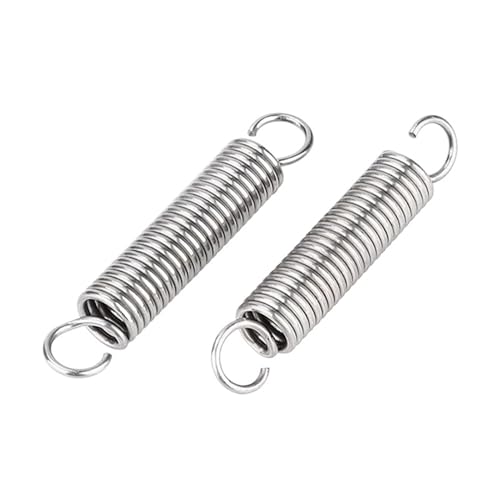 304 Edelstahldrahtdurchmesser 2,0 mm Zugfeder S-Haken Rundhaken Schraubenfeder(90mm(2pcs),17mm-Round hook) von DLNTXFDG