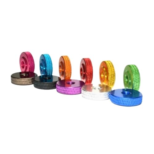 5 Stück/10 Stück/bunte Aluminium-Rändelmutter, handfest anziehende Mutter M3 M4 M5 M6 M8(Green,M6 5pcs) von DLNTXFDG