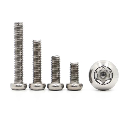 5 Stück - 50 Stück M2 M2,5 M3 M4 M5 M6 M8 A2 Edelstahl Sechslappen-Torx-Halbrundkopf-Sicherheitsschraube(25mm,M6 5pcs) von DLNTXFDG