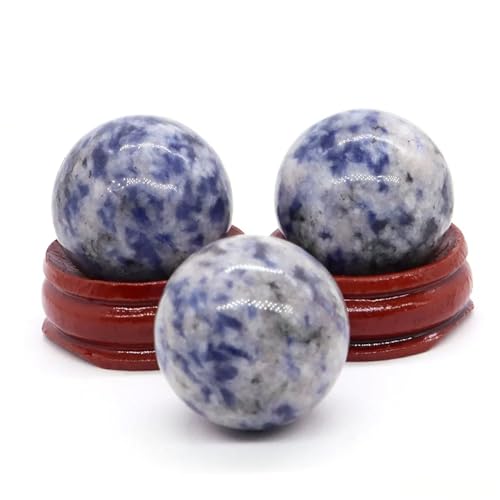 DLNTXFDG 25MM Natürliche Kristalle Runde Steine ​​Ball Sammlung Mineral Massage Globe Home Decor(Blue Spot Jade,20PC) von DLNTXFDG