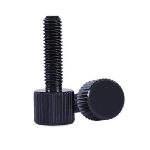 5 Stück - 10 Stück M2 M2,5 M3 M4 M5 M6 Stahl mit schwarzer Rändelschraube mit kleinem Kopf(20mm,M5(5Pcs)) von DLNTXFDG