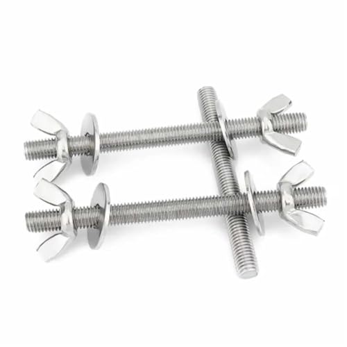 M6 M8 M10 304 Edelstahl Schraube Gewindestange Schmetterling Hand Twisted Mutter Set(1set M10X70) von DLNTXFDG