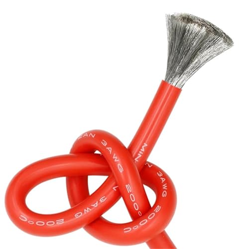 Rotes Silikondrahtkabel 13 12 11 10 9 8 7 6 5 4 3 2 1 AWG(20m,4awg) von DLNTXFDG