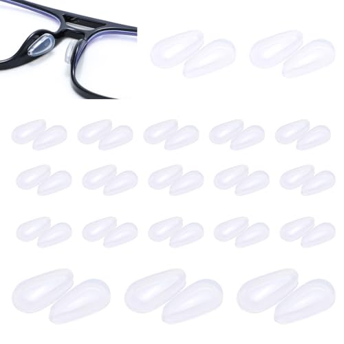 DLPRK 20 Paar Antirutsch Brillenpads, Wassertropfentyp Selbstklebend Brillen Nasenpads transparent Weiche Silikon Brillenpolster für Vollformat Sonnenbrillen Gläser Zubehör Sommer Männer Frauen von DLPRK