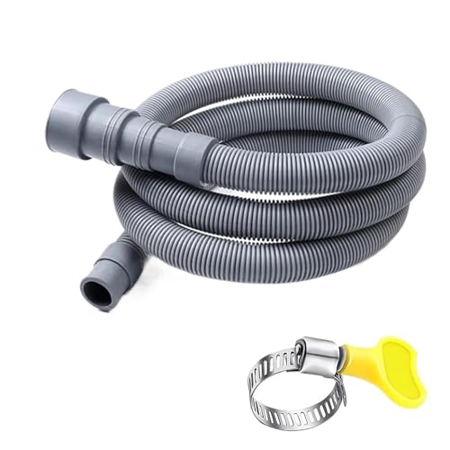 Flexibler Ablaufschlauch For Waschmaschinen, Gewellt, Grau, Zubehör For Waschmaschinenrohre(1m) von DLRBNDMGF