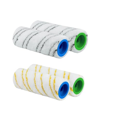 Rollenbürsten-Set, Kompatibel Mit Karcher, FC7 FC5 FC3D FC3 Akku-Hartbodenreiniger, Rollenbürsten-Set(Yellow-Gray-4pcs) von DLRBNDMGF