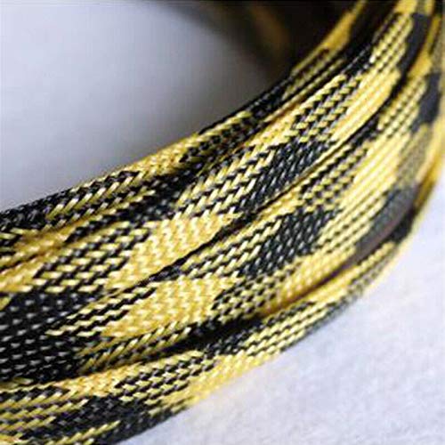 Kabelschlauch , Länge 1-50Meters 3-16mm Schwarz Gelb Snakeskin Netz Metalldraht schützen, Nylon feste PET expandierbares Isoliermantel Geflechtschläuche ( Color : 2Meters , Inside Diameter : 10mm ) von DLRSET