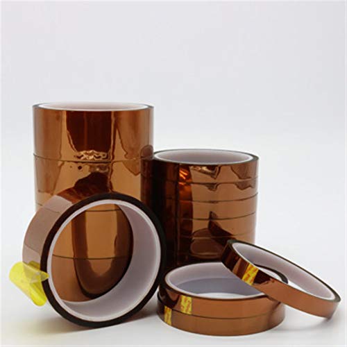 Kapton Tape, 1 Stücke 33m 3mm-12mm 4mm Polyimid Hochtemperatur Wärmeband, Wärmedämmung Klebstoff Isolierklebeband Für 3D-Druckplatte (Color : 8mm, Length : 33M) von DLRSET