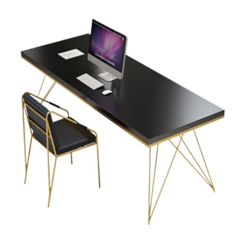 Multifunktionstisch Desktop-einfacher Büro-Lesetisch aus Eisen, Firmentreffen, Verhandlungstisch, Büro-Computertisch for mehrere Personen Bed Side Table (Color : Black, Size : A) von DLSFML