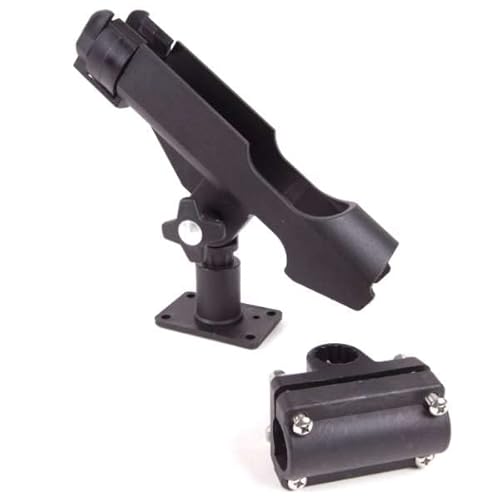 DLT ABS Rutenhalter - Bootsrutenhalter - Universal Klemme - Relinghalter - Bootshalter - Angelrutenhalter - (Schwarz) von DLT