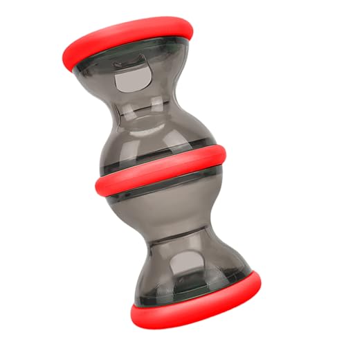 Leckerli-Spender Spielzeug Haustier Puzzle Hantel Design Leckfutter Kauen für Hunde Mentale Stimulation Futterspender mit Rollen-Design von DLUKENY