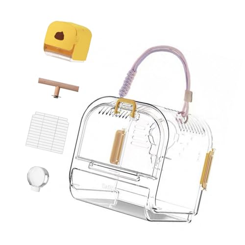 Leichte Transportbox für Haustiere, transparent, tragbar, mit herausnehmbarer Ablage, für Wellensittiche und kleine Vögel, Vogelkäfig Leichte Transportbox für Haustiere, transparent, tragbar, mit herausnehmbarer Ablage, für Wellensittiche und kleine Vögel, Vogelkäfig von DLUKENY