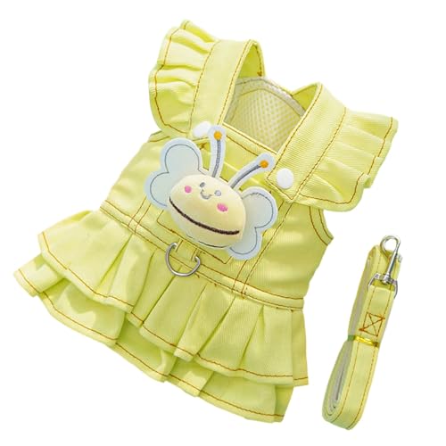 Modisches Hundegeschirr, Brustgurt mit verstellbarer Leine und Honigbienen-Spielzeug für kleine Rassen, Reisen und den täglichen Spaziergang von DLUKENY