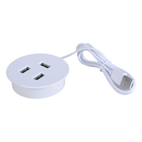USB-Schreibtisch-Hub, 3 Anschlüsse, USB 2.0, Desktop-Kabel-Organizer für Flashing-Laufwerke und PC-Zubehör USB-Schreibtisch-Hub, 3 Anschlüsse, USB 2.0, Desktop-Kabel-Organizer für Flashing-Laufwerke und PC-Zubehör von DLUKENY