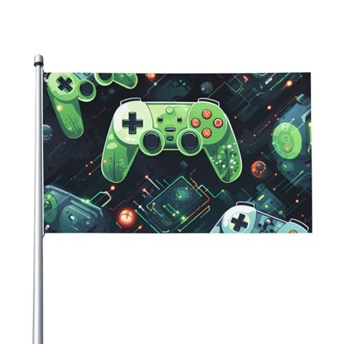 Auffällig und schockierend! DLXW 90 x 152 cm Gamepad Circuit Version Outdoor-Flagge mit Canvas-Header, UV-beständig, hervorragende Handwerkskunst, atemberaubend und blendend von DLXW
