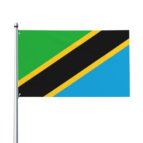 Auffällig und schockierend! Dlxw Tansania-Flagge mit Segeltuchkopf, UV-beständig, hervorragende Handwerkskunst, atemberaubend und blendend von DLXW