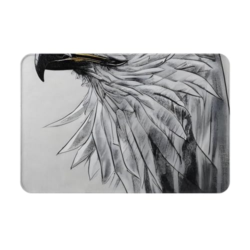 DLXW Dicke, rutschfeste Flanell-Fußmatte, Mehrzweck-Teppich für Innen- und Außenbereich, für Haustür, Küche, Bad, langlebig und leicht zu reinigen, Skizzieren eines Adlers DLXW Dicke, rutschfeste Flanell-Fußmatte, Mehrzweck-Teppich für Innen- und Außenbereich, für Haustür, Küche, Bad, langlebig und leicht zu reinigen, Skizzieren eines Adlers von DLXW