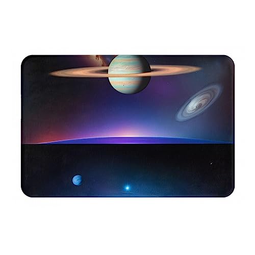 DLXW Dicke Flanell-Fußmatte, rutschfest, Mehrzweck-Teppich für Innen- und Außenbereich, für Haustür, Küche, Bad, langlebig und leicht zu reinigen, Cosmic Saturn DLXW Dicke Flanell-Fußmatte, rutschfest, Mehrzweck-Teppich für Innen- und Außenbereich, für Haustür, Küche, Bad, langlebig und leicht zu reinigen, Cosmic Saturn von DLXW